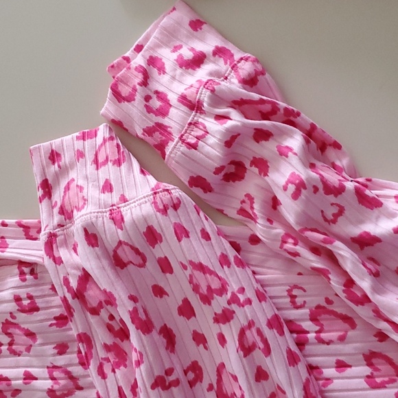 Joyspun pink ribbed heart pj's size L - Picture 6 of 8